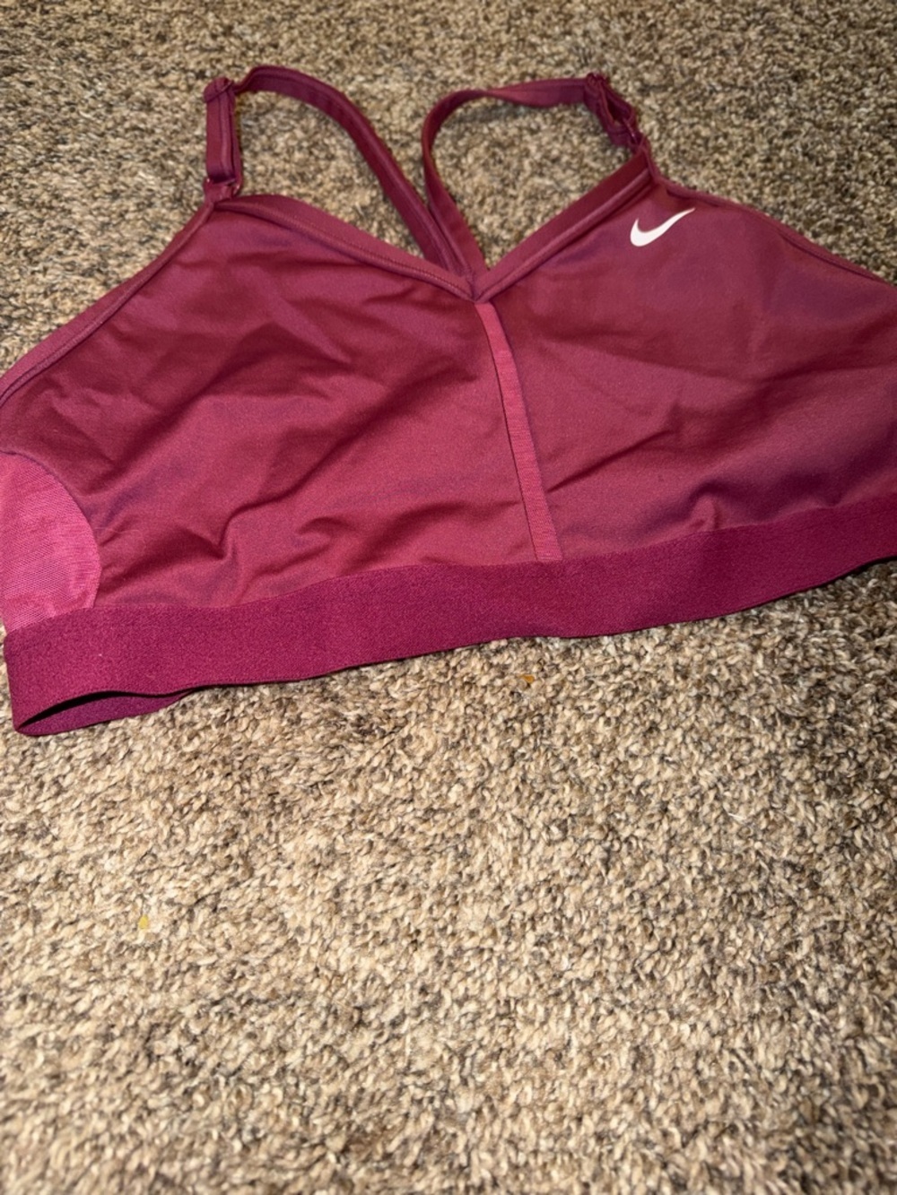 Nike Indy V-Neck Light Support Sports Bra Pink Red Maroon XL - Picture 2 of 6